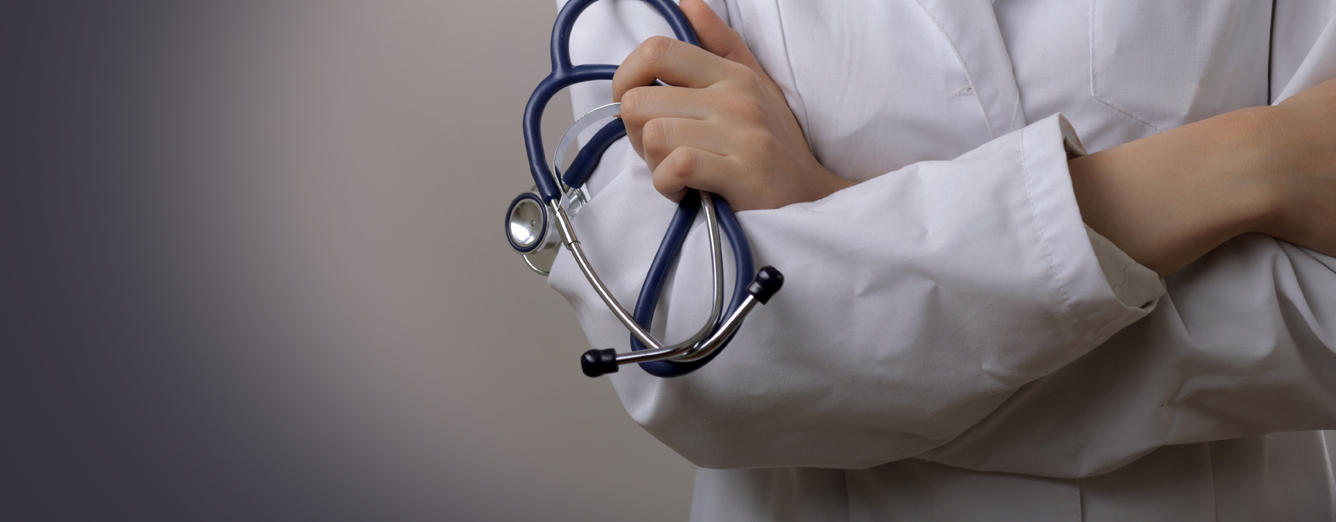 Image: GP with stethoscope.